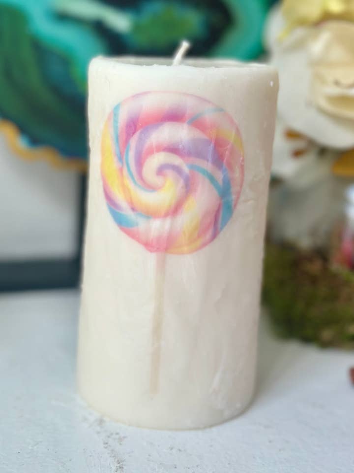 Vela Lollipop Tall Pillar para venta al por mayor de Peaceful Vibes Essential