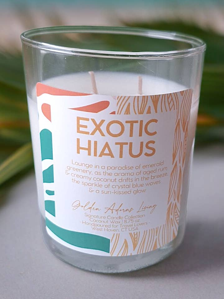 EXOTIC HIATUS | Double-wick Travel Candle for wholesale by Golden Adorns Living