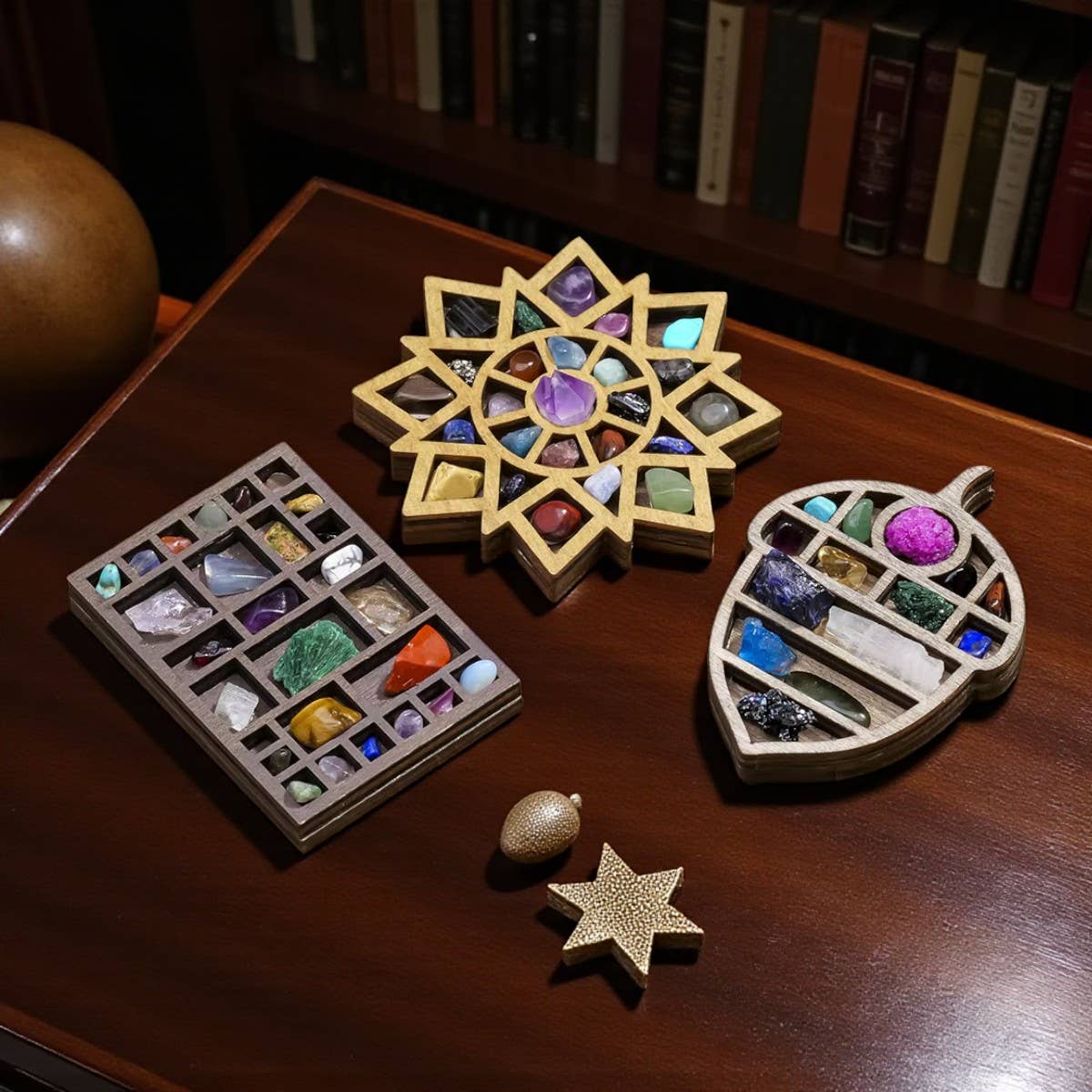 Crystolver (We Cover All Import Fees) – Engroshandel Spirituelle sten og krystaller – Trægitter med naturlige sten3