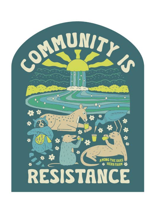 Community Sticker for wholesale by Among the Oaks Herb Farm