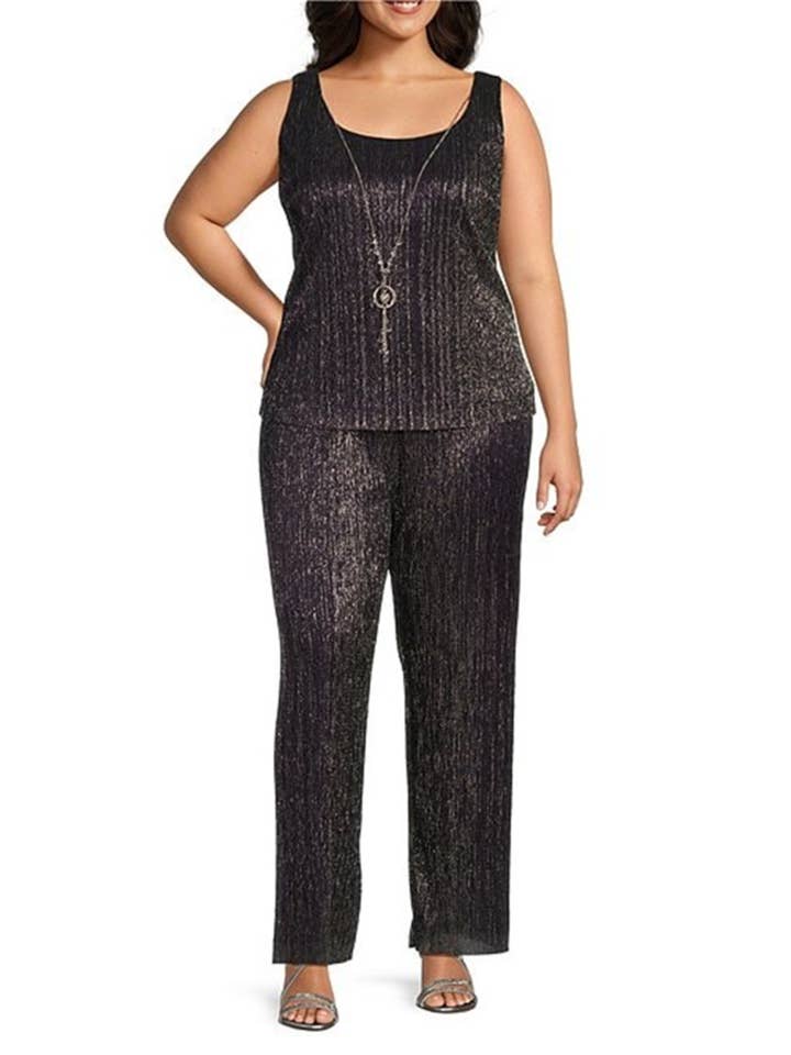 PLUM RM Richards 3-Piece Metallic Evening Pants Suit for wholesale on Faire2