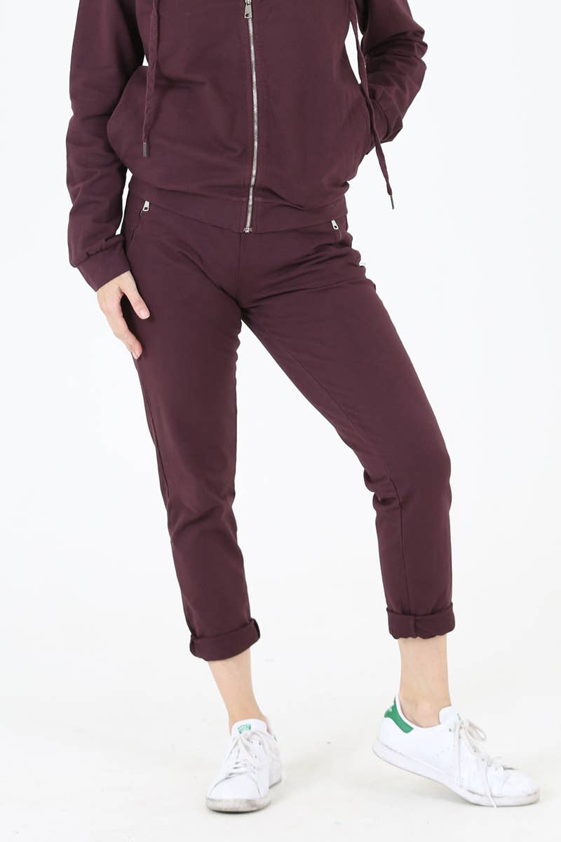 Nostalgia - Wholesale Lounge Sweatpants/Joggers - Women's - NP746-ASIS PULL ON TIE FRONT ZIPPER POCKET FRENCH TERRY JOGG61