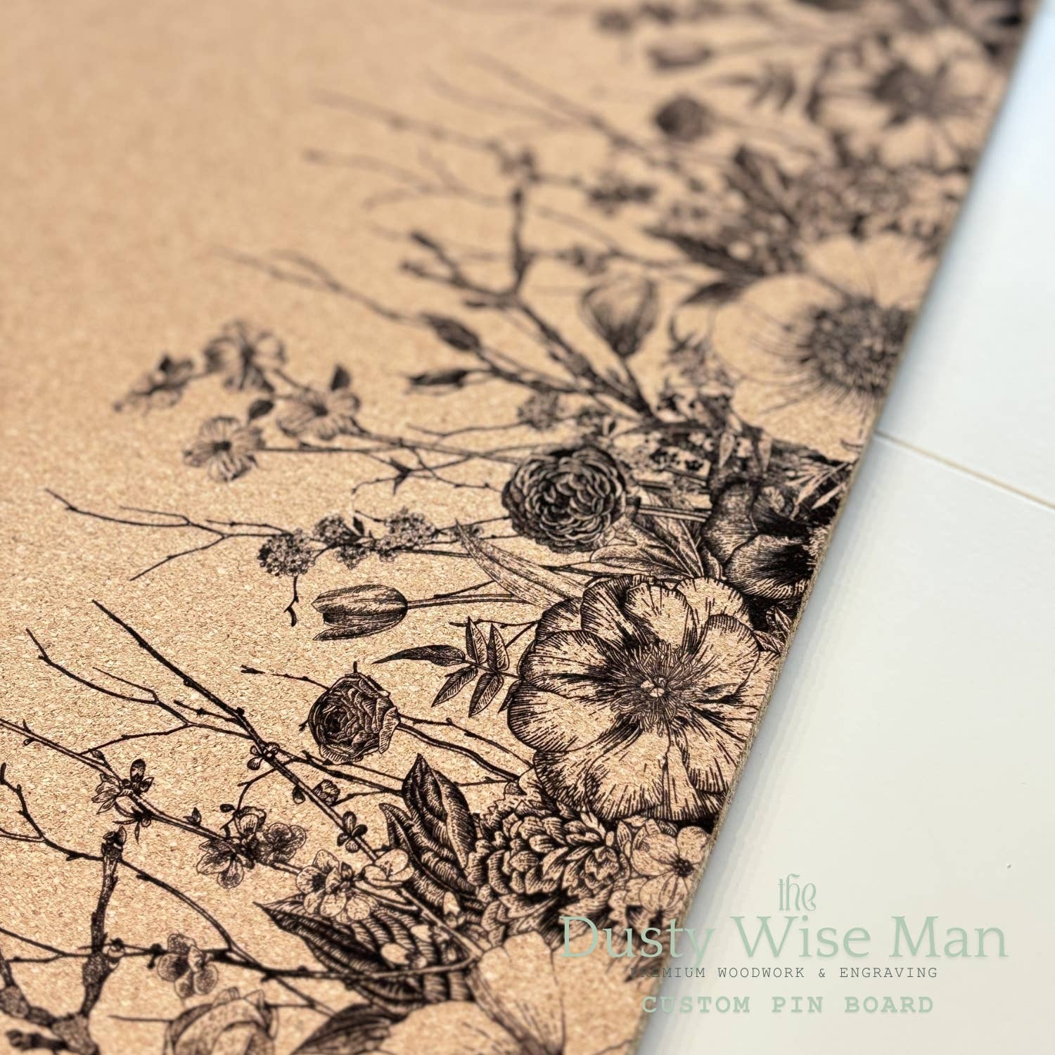 The Dusty Wise Man - Wholesale Bulletin Board - Vintage Floral Custom Cork Pin Board, Bulletin Board4