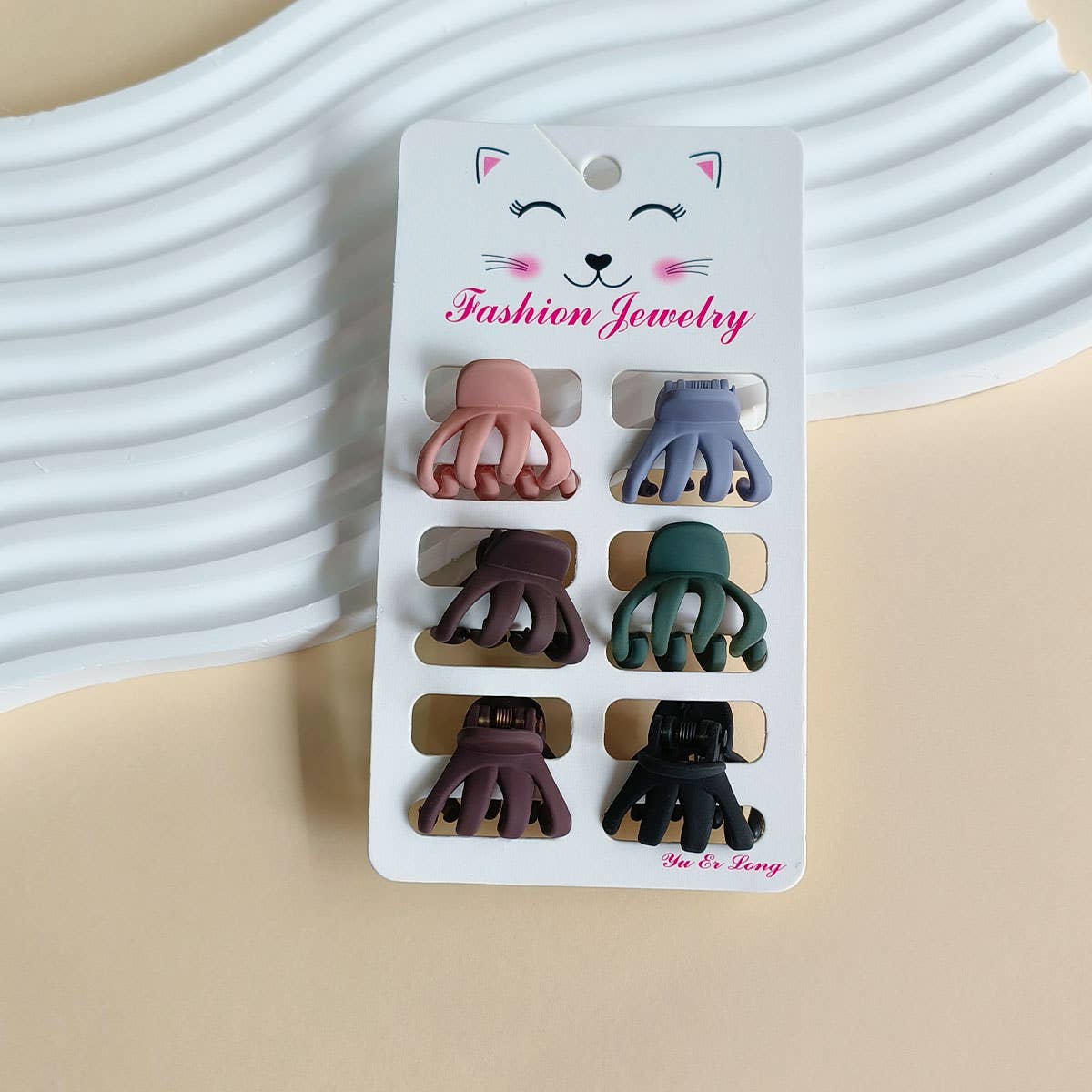ACCITY - Wholesale Hair Clip - Women's - Set of 6 Small Claw Hair Clips, Simple & Chic_CWAHA038621