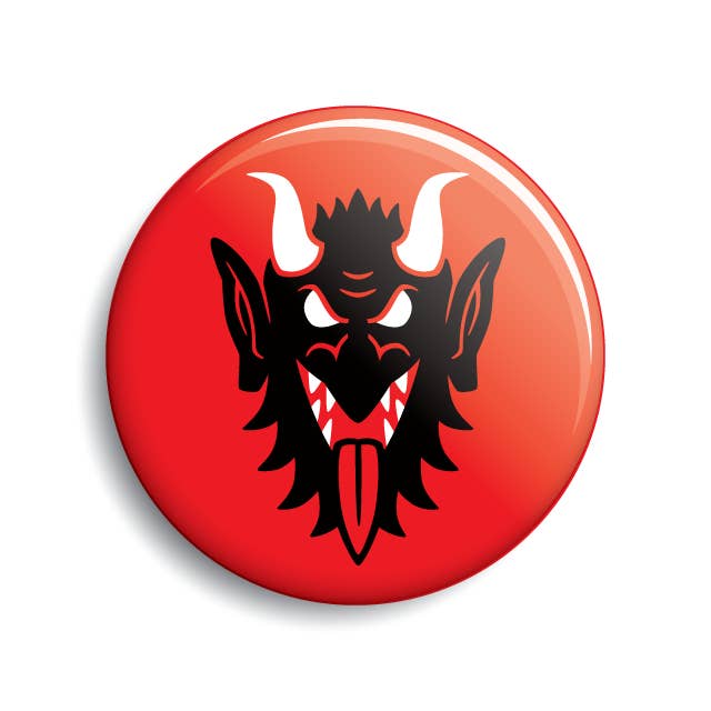 Monsterologist - Wholesale Lapel Pin/Button - Krampus Face Button