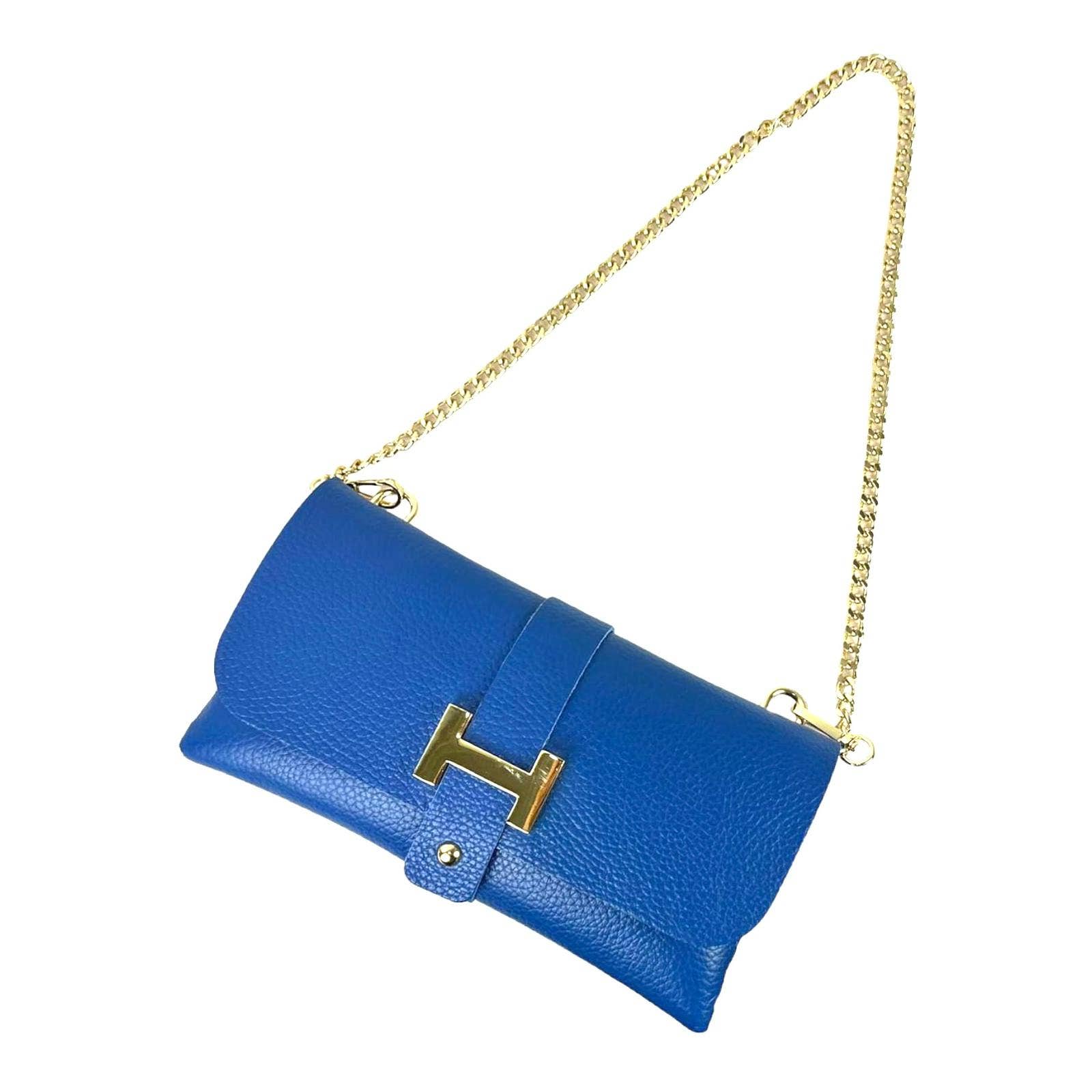 Chenson & Gorett - Vendita all'ingrosso Tracolla - Donna - Borsa da donna in pelle fiore con manico a catena rimovibile e chiusura con bottone6