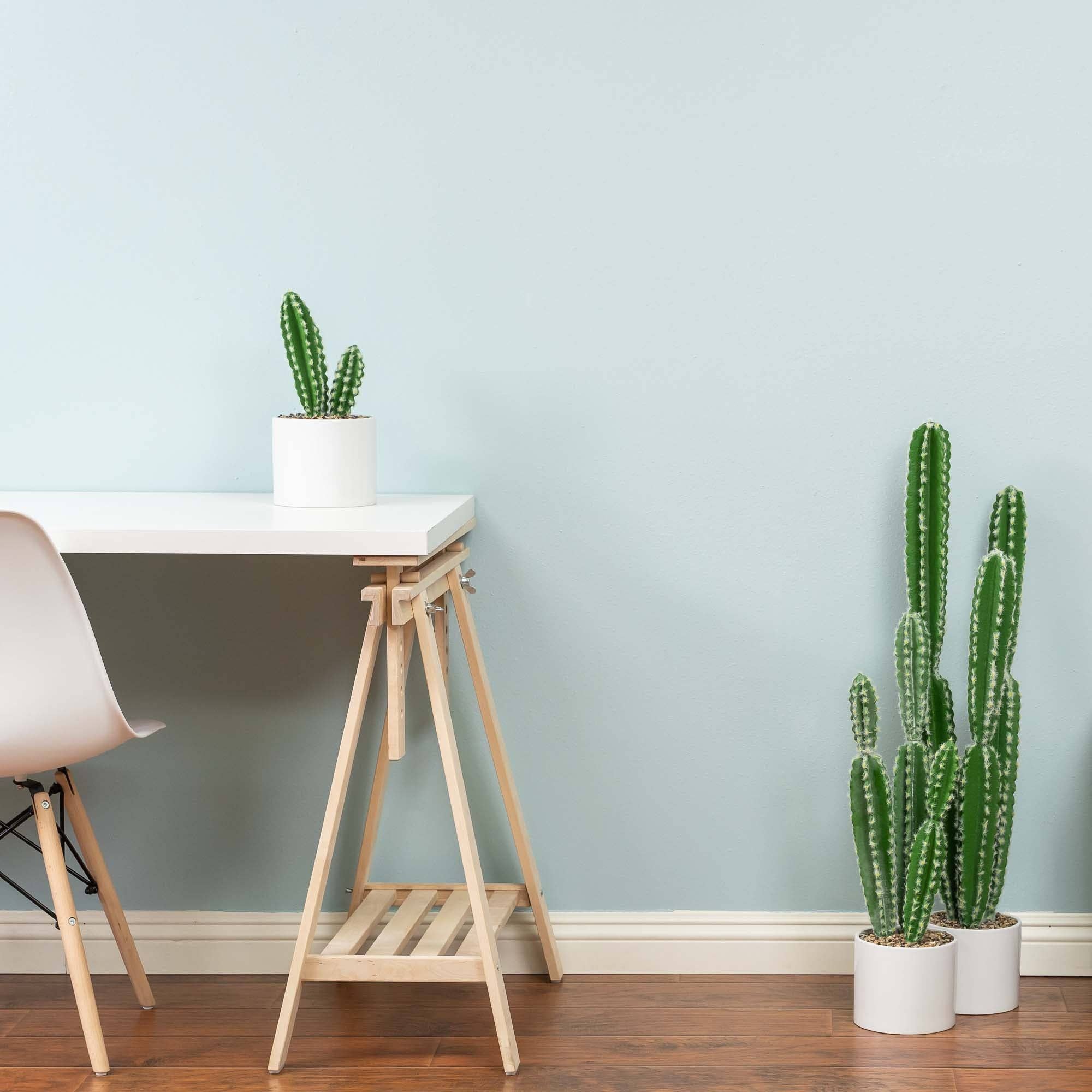 Portofino International Trading, USA - Wholesale Artificial Plant - Faux Euphorbia Cactus with Ceramic Pot 34"7