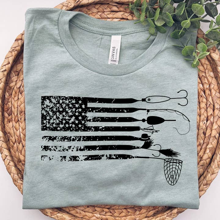 Sassy and Sublime - Wholesale Sublimation Transfer - FLAG FISHING TRANSFER - DTF Transfer