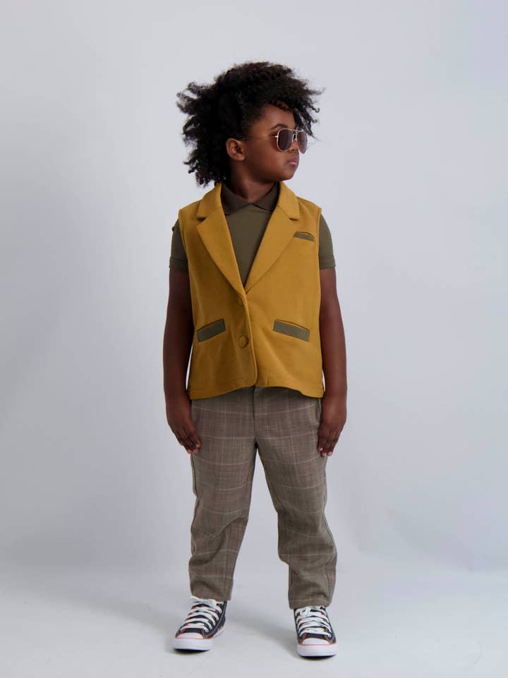 Caramel Knit Vest for wholesale by Mofi Boys Clothing