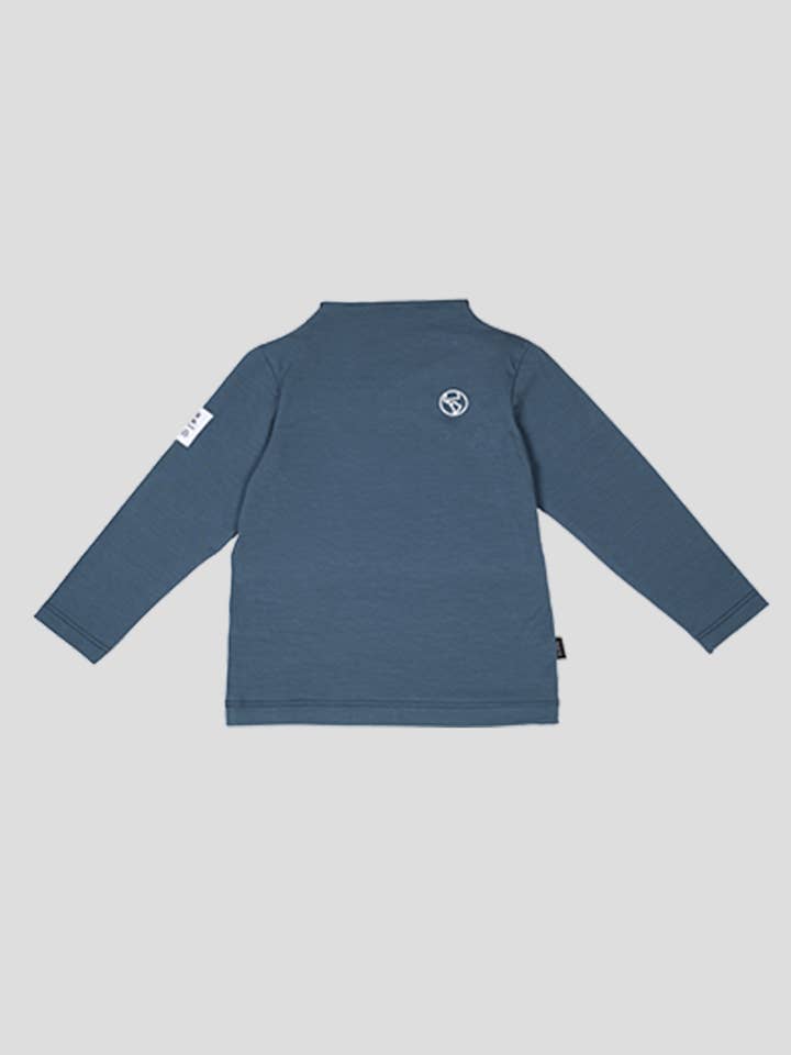 BLAUW BAMBOE T-SHIRT MET PERKINS-KRAAG voor wholesale door Shortish
