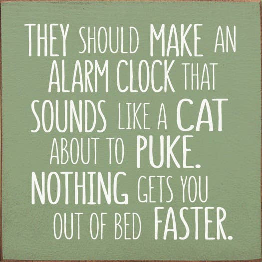 SAWDUST CITY - Wholesale Sign - They should make an alarm clock that sounds like a cat..