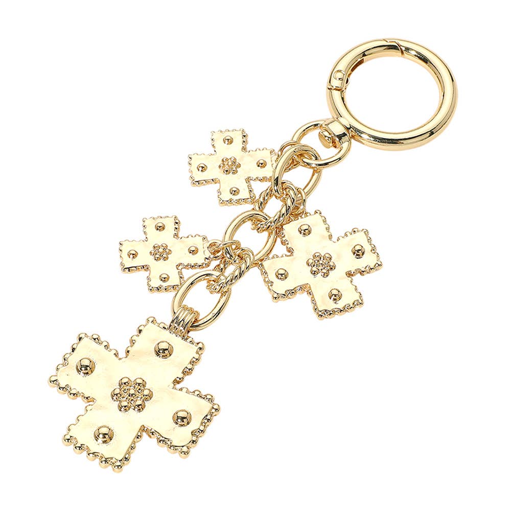 Sensibling Corp. – wholesale Keychain – Women's – Multi Metal Cross Drop Charm Keychain / Bag Charm1