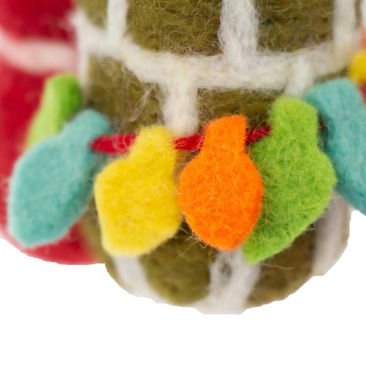 Global Crafts - Wholesale Ornament - Up on the Rooftop Santa Handmade Felt Ornament3