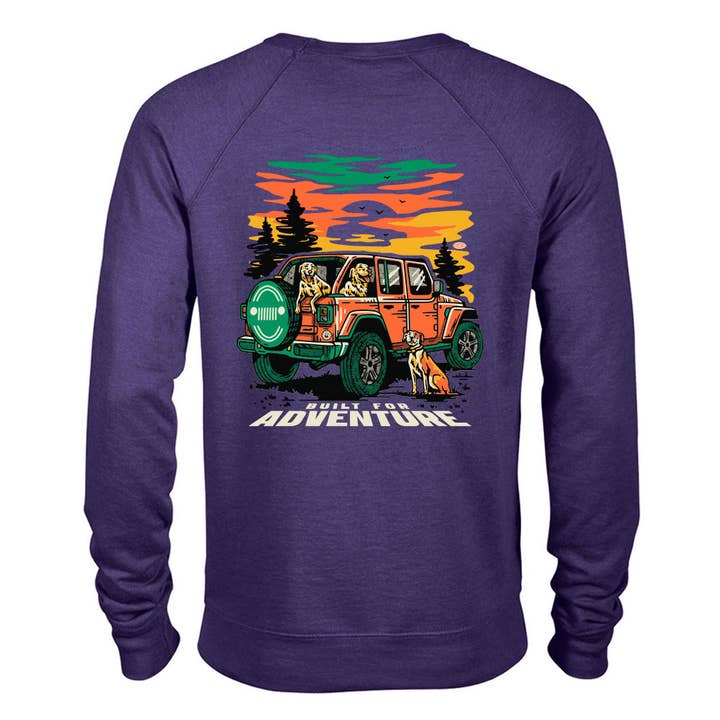 Jeep® Dogs - French Terry Crew Neck Sweatshirt - Reign for wholesale by Detroit Shirt Co.