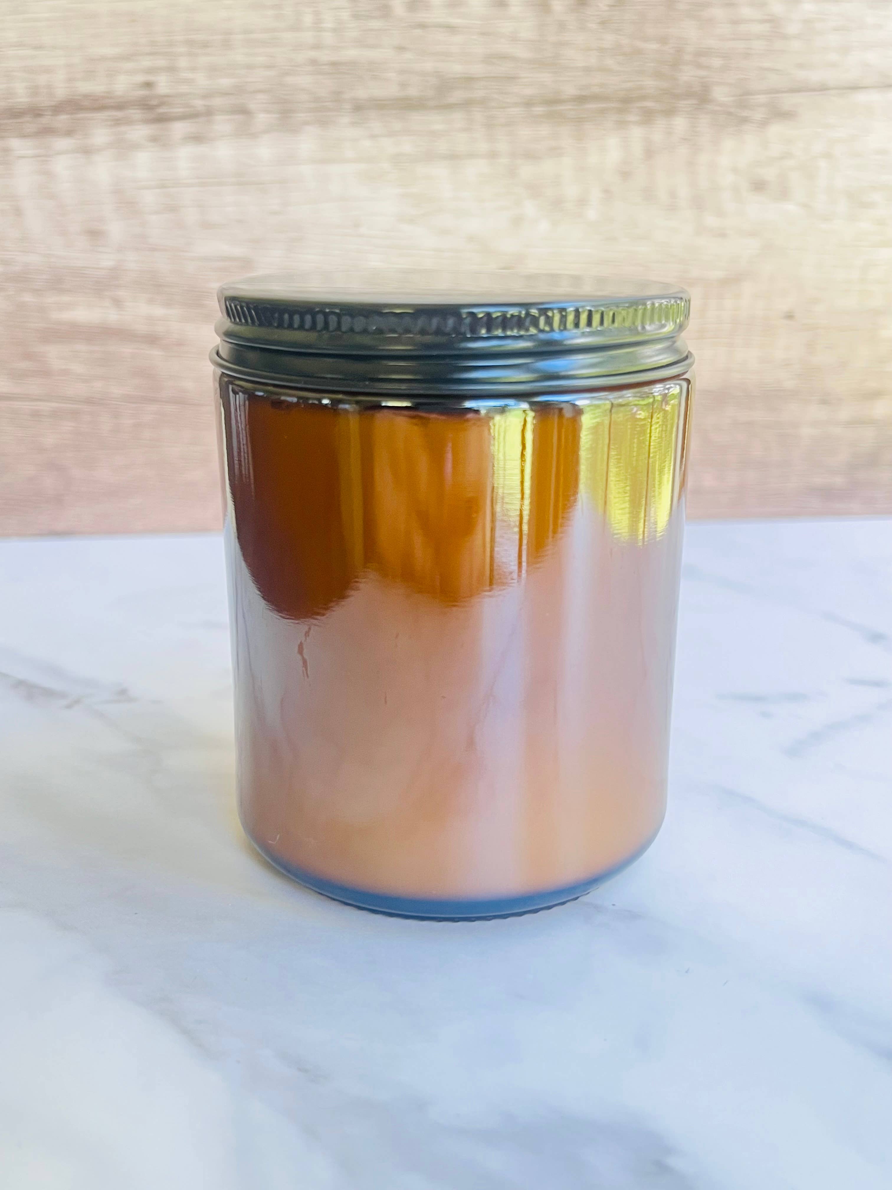 Wanderlust Scents Co. - Wholesale Jar/Filled Candle - Unbranded No Label Summer Scented Soy Candles Amber Jar8