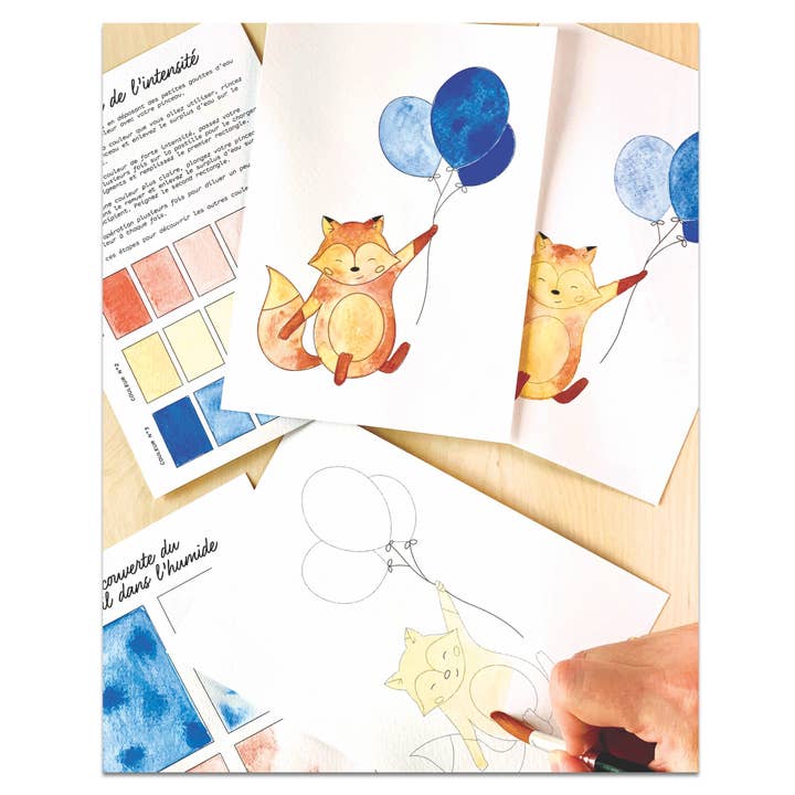 French Kits - Wholesale Gag Gift/Novelty Gift - “Pretty Little Fox” Craft Watercolor Kit3