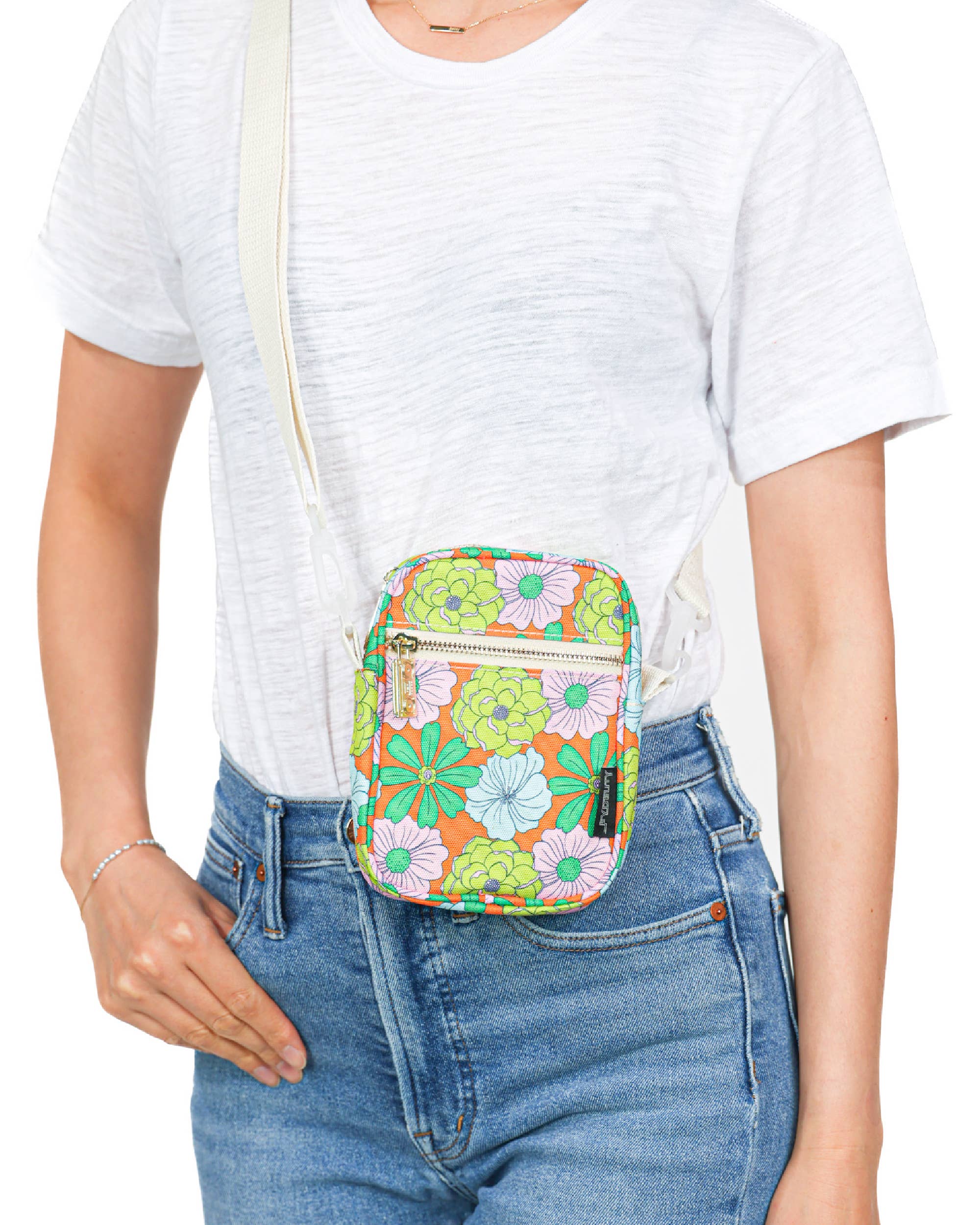 Fydelity - Wholesale Crossbody Bag - Women's - 88618: Mini Brick Bag | Recycled RPET | Floral Orange1