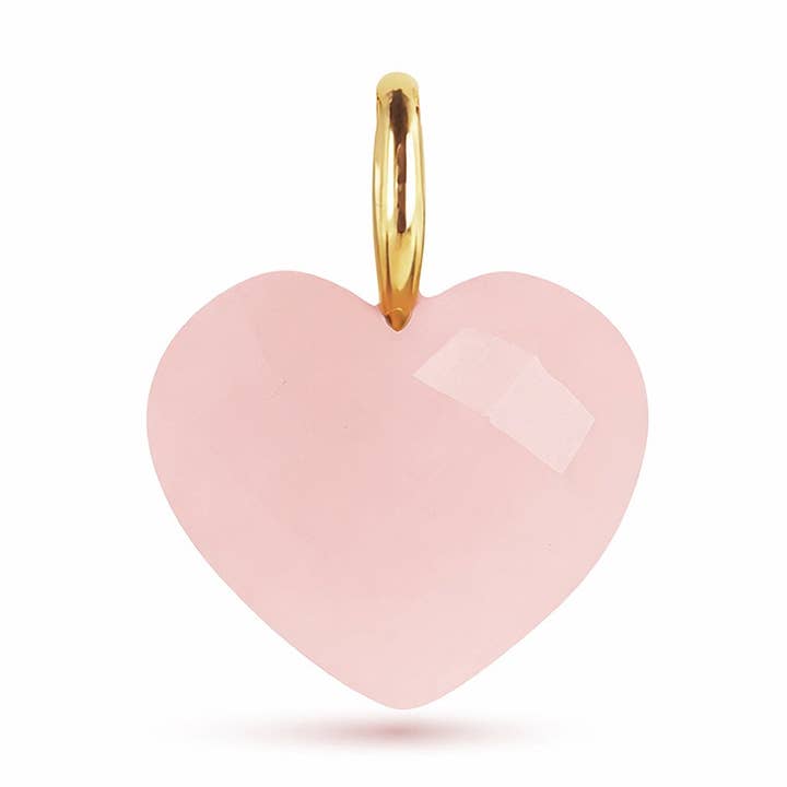 Heart of Stone Natural Rose Quartz Heart Charm for wholesale by Jūratė Los Angeles