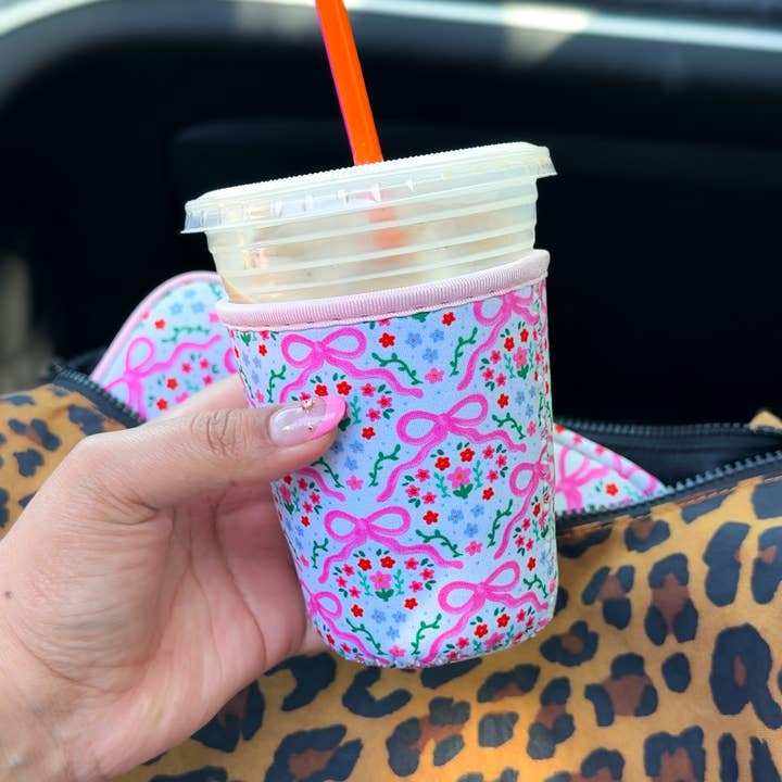 Seven hearts shop - Wholesale Drink Huggers & Koozies - Flower iced Coffee sleeve, Koozie 0