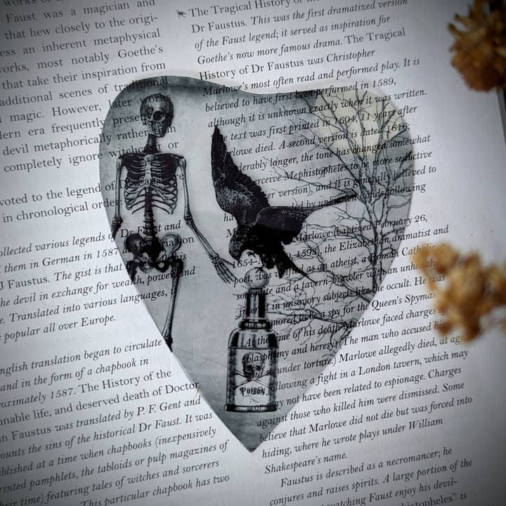 Marcador transparente - Garrafa de veneno Crow Skeleton Goth Gothic por atacado de Dark Veinlet