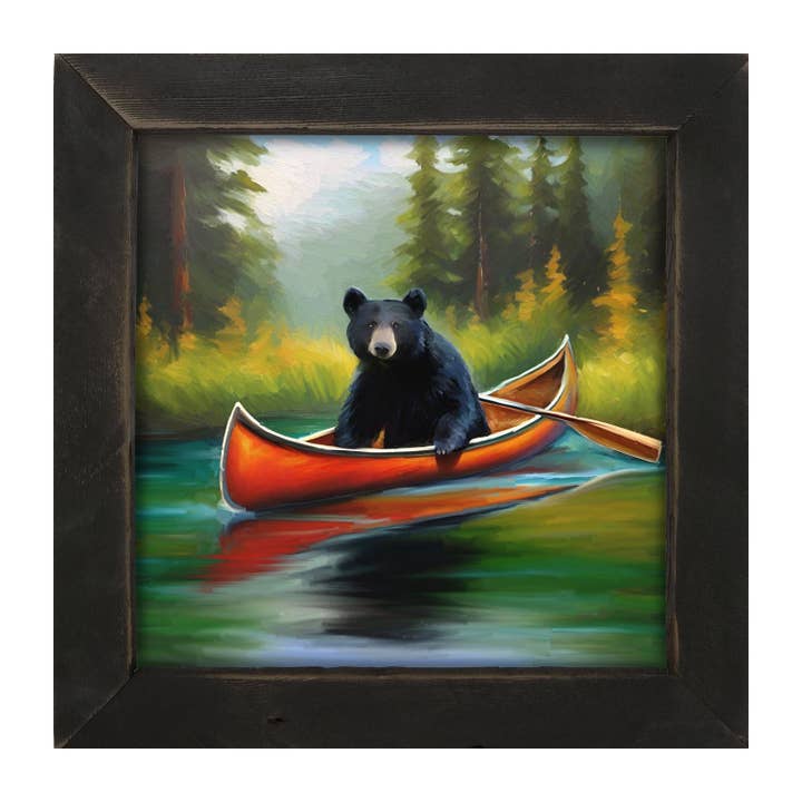 ginger blue - Wholesale Art Print - Black bear in Canoe