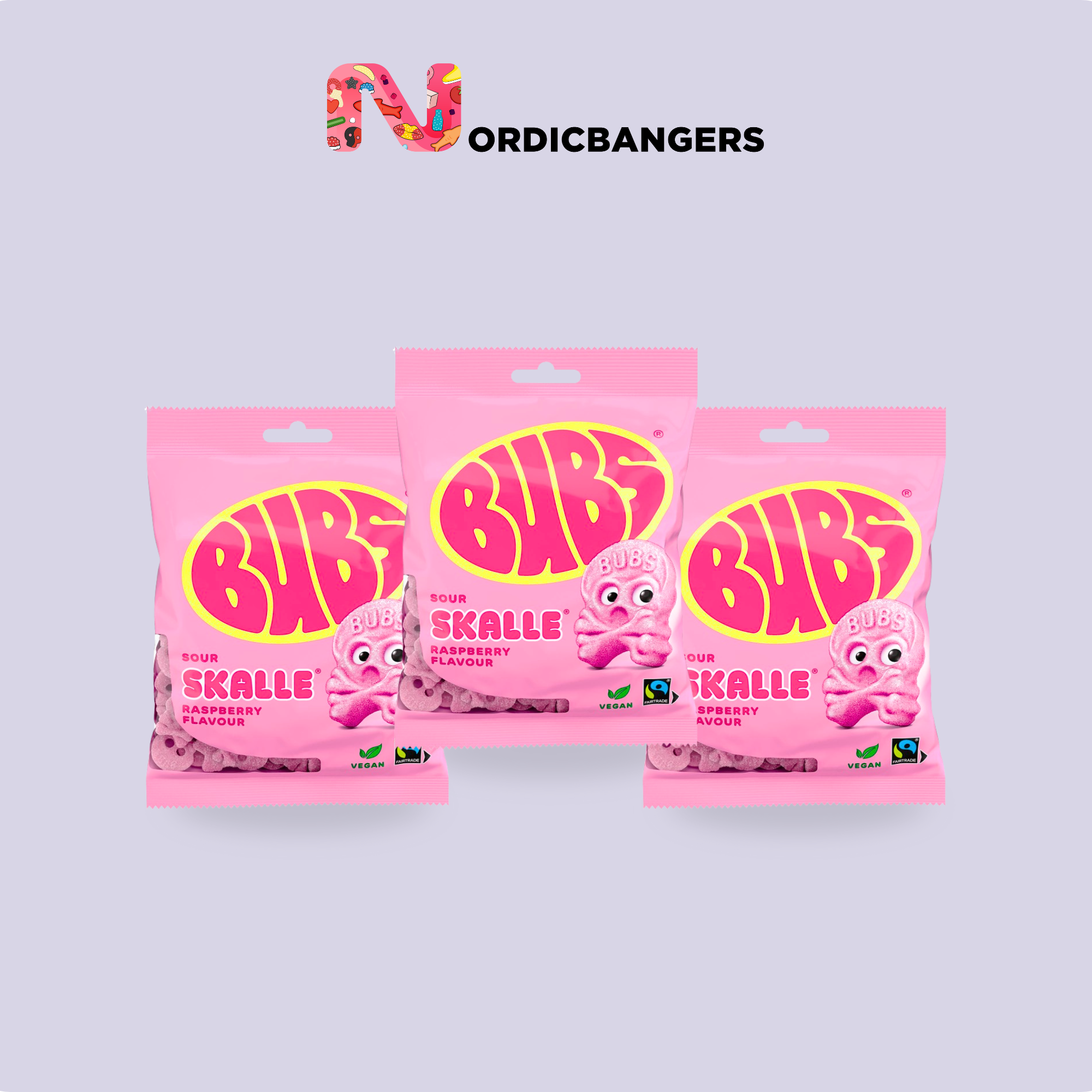 Nordicbangers - Swedish Candy Supply – wholesale Gelégodis – Bubs Cool Raspberry Skull Foam – 90g Swedish Vegan Candy3