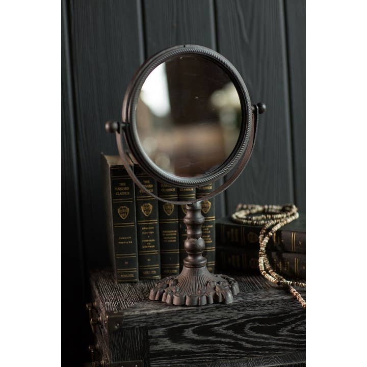 Vagabond Vintage - Wholesale Vanity Mirror - Classic Round Cast Iron Pivoting Vanity Mirror1