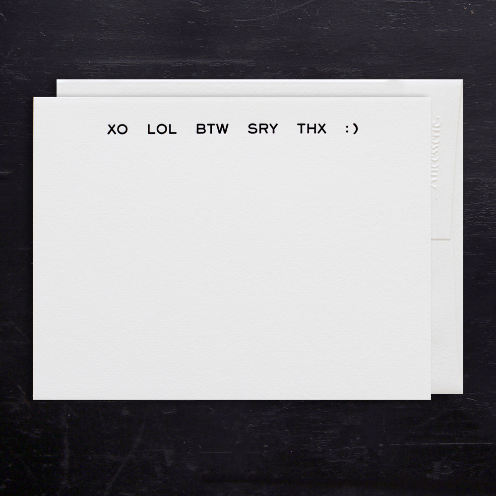 Ancesserie Letterpress - Vendita all'ingrosso Set di cartoleria/cancelleria - Messaggi di testo su carte Crane Note1