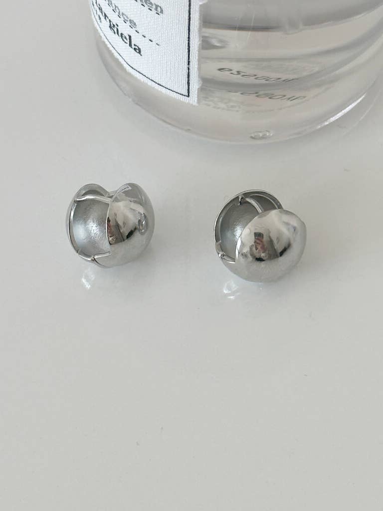 MOND HAUS - Wholesale Huggie Earrings - Anita Earrings | Puff Sphere Ball Snap Closure Huggie Hoop6