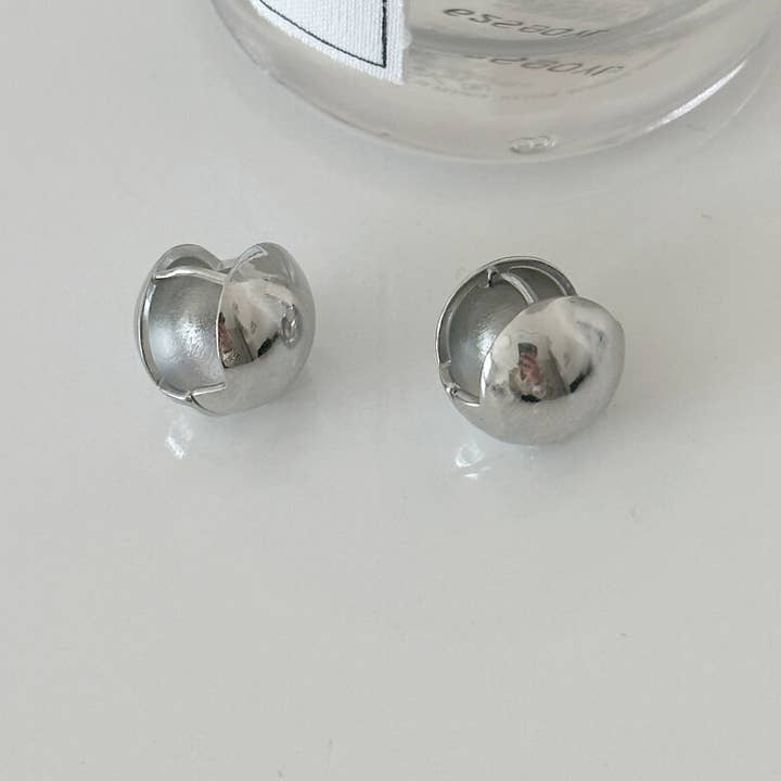 MOND HAUS - Wholesale Huggie Earrings - Anita Earrings | Puff Sphere Ball Snap Closure Huggie Hoop6