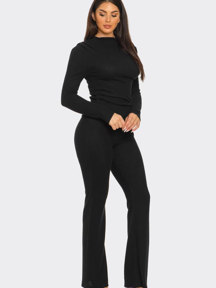 Julia by LoveJ - Wholesale Top & Pant Set (NOT Loungewear) - Women's - Asymmetric Ruched Hem Top And Pants Set 12