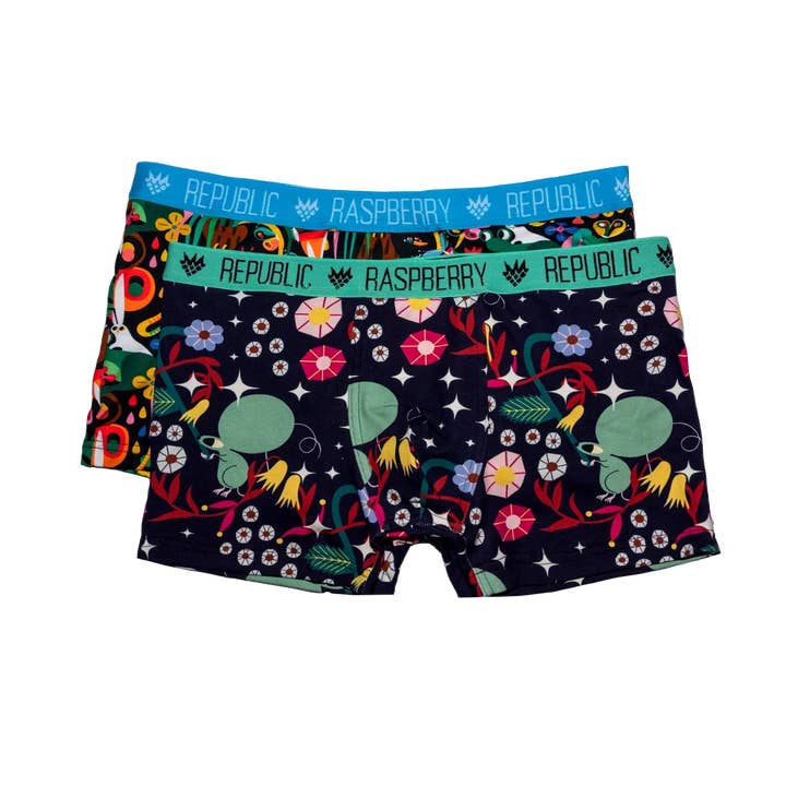 Boys Boxers 2 Pairs - Tropic Twist, Mousy Mischief for wholesale by Raspberry Republic