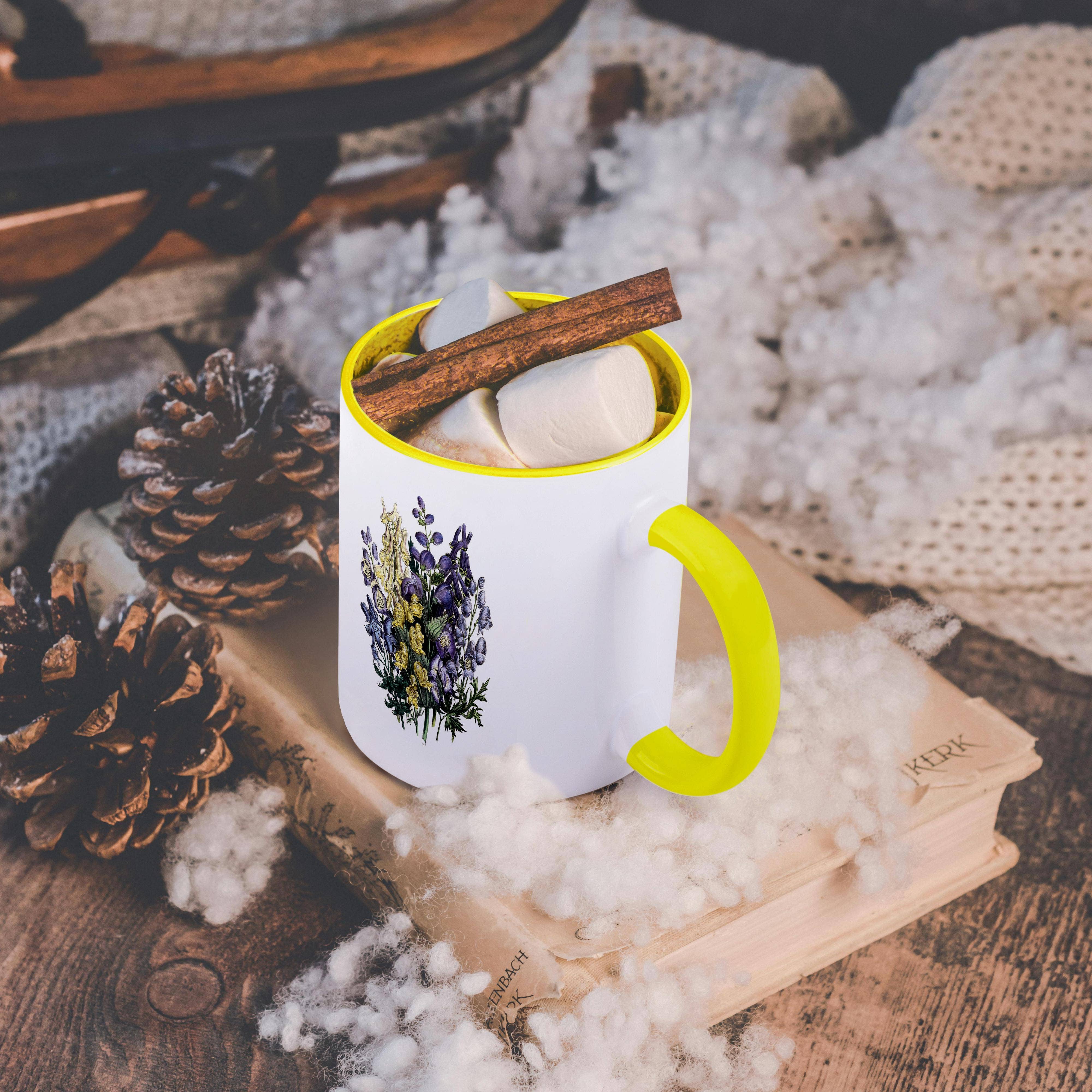 3dRose - Wholesale Coffee Mug - 3dRose, Aconitum Flowers in Light Yellow and Lavender, Mug5