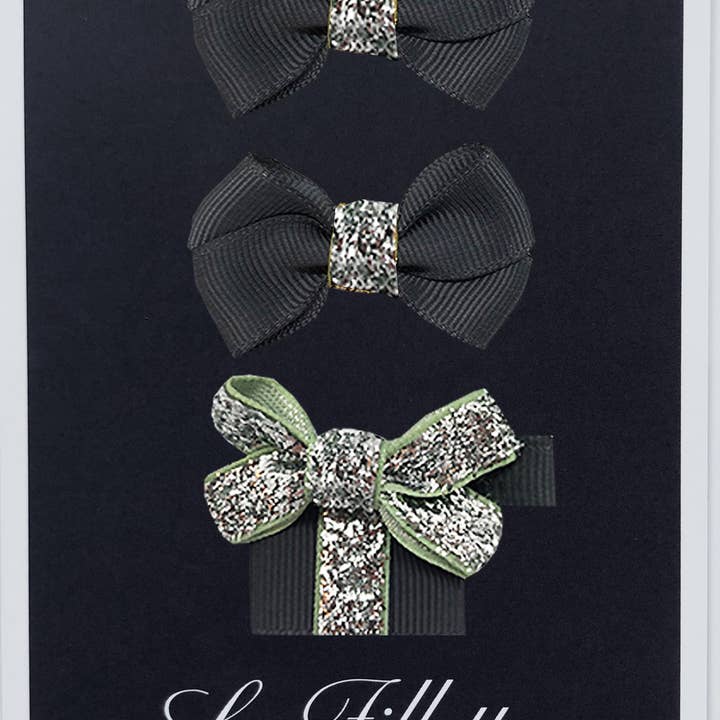 Estelle et cadeau Set mit Clip silber anthrazit für den Großhandel von La Fillette Accessories