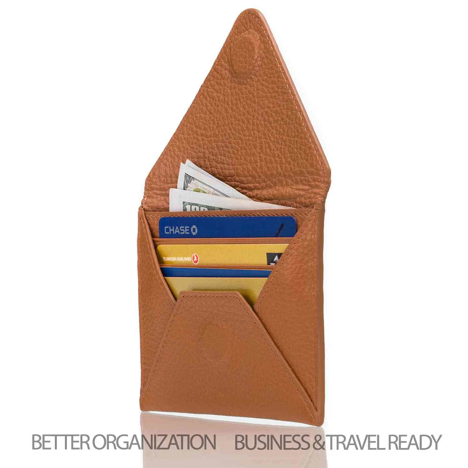 Londo - Wholesale Card Holder - Unisex - Otto Angelino Top Grain Leather Credit Card Holder and Travel Wallet Envelope with Magnetic Clasp, Credit Card Holder with Multiple Slots6