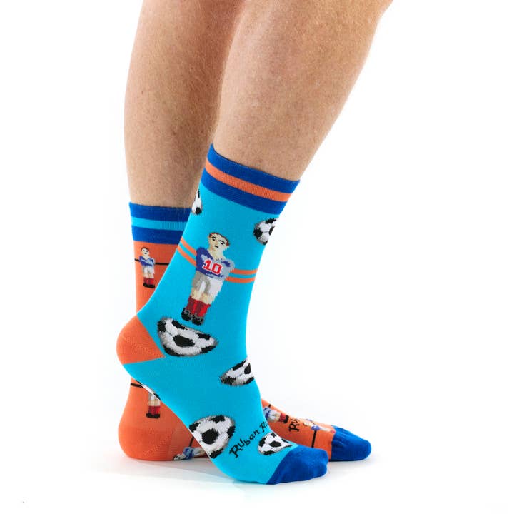 Mismatched astronaut soccer socks for wholesale by Ruban Rouge
