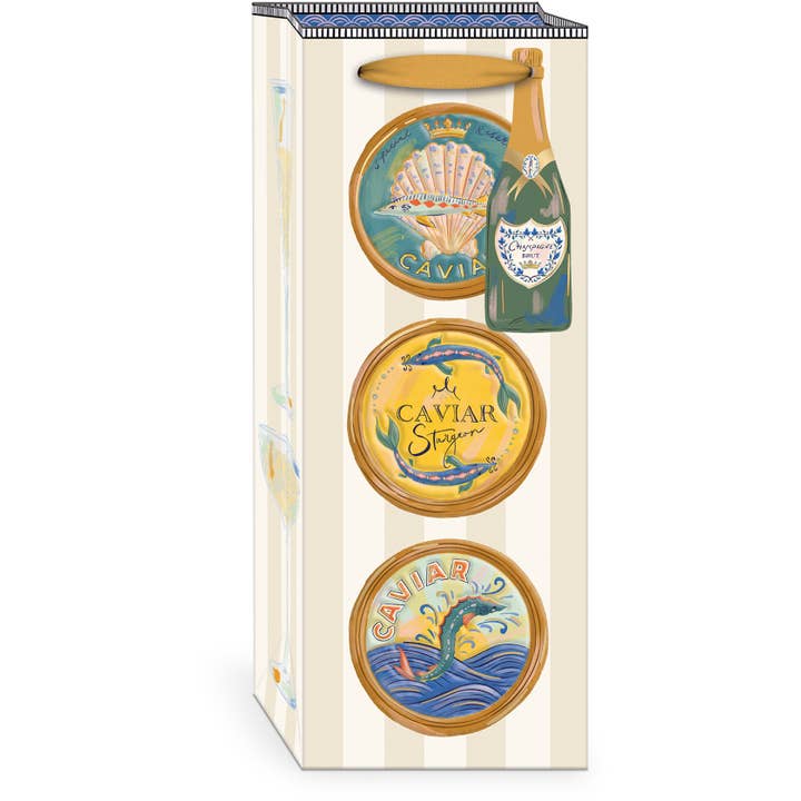 Sip & Savor Caviar Wine Bag for wholesale by Punch Studio