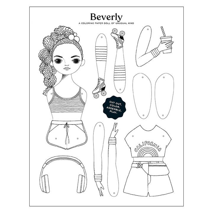 BEVERLY PAPIR DUKKE FARVELÆGNING ARK for engroshandel hos Of Unusual Kind