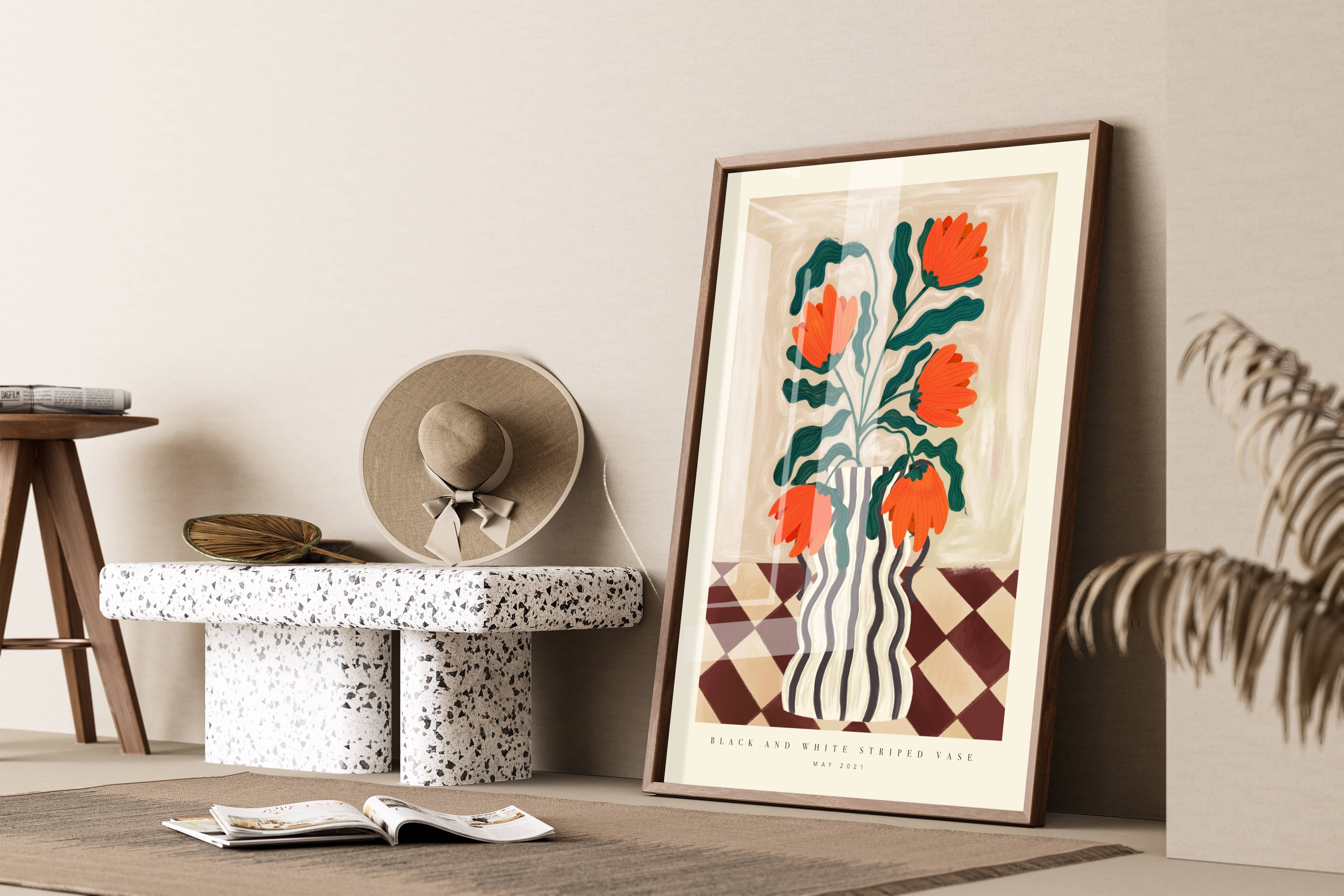 Kate Fox Design - Wholesale Art print - Vase Art Print, Colourful Art Print, Hand Drawn Art, Quirky5