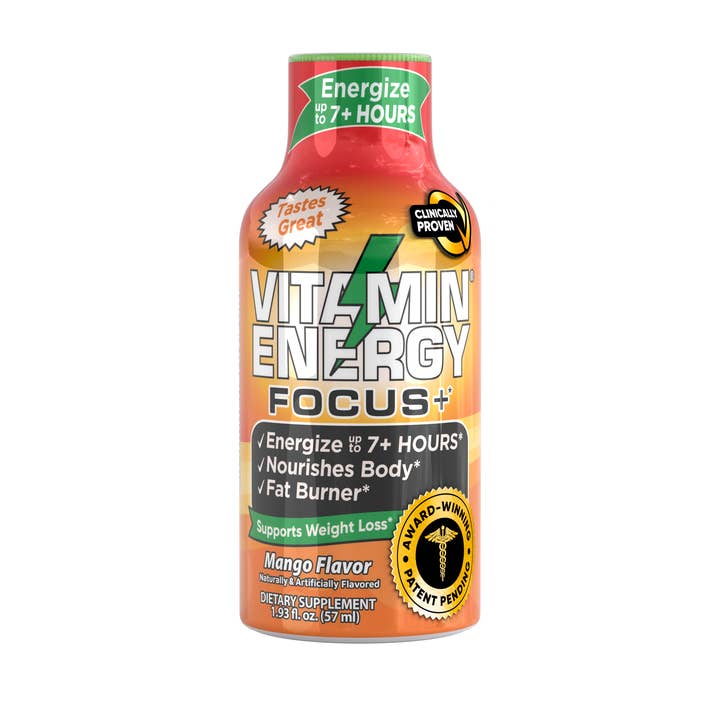 Vitamin Energy – Großhandel Sport-/Energydrink – Vitamin Energy® Focus+ Energy Shots (Mango)1