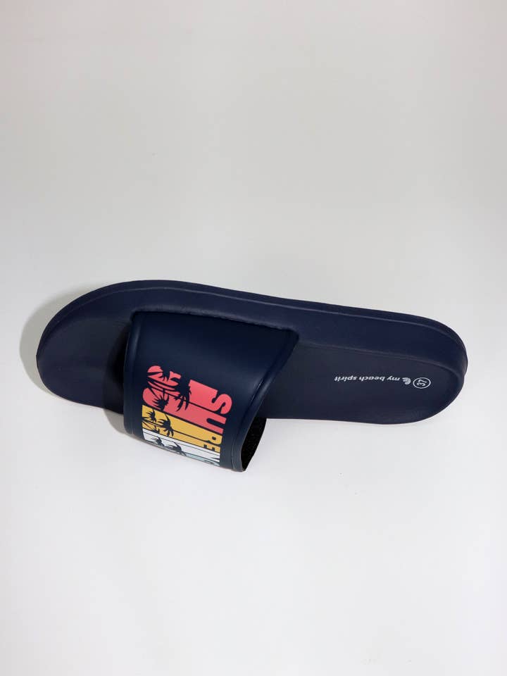 MB SMERWICK SA - Wholesale Slippers - Women's - Juniors navy surfing beach slippers T.36.41