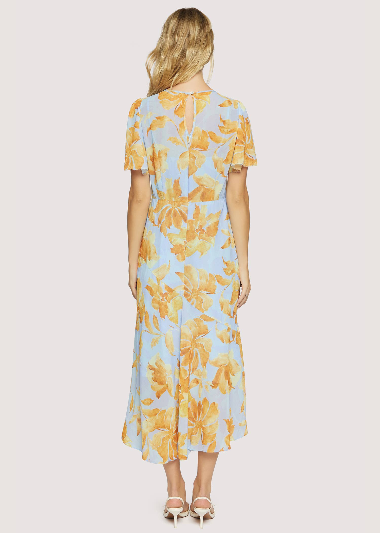 Florentine Affair Midi Dress - Summer Floral Chiffon Zipper for wholesale on Faire3
