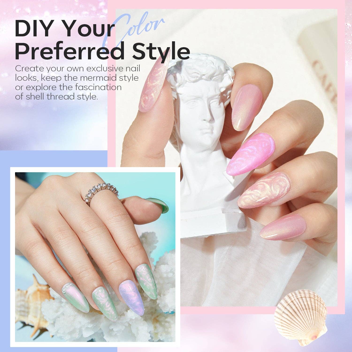 Modelones - Wholesale Nail Polish Set - Mermaid's Shell - 6 Shades Gel Nail Polish Set 7ml1