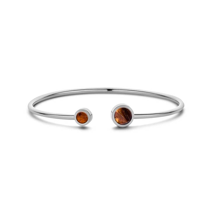 CO88 bangle with tiger eye stones 4mm and 6mm ips for wholesale by CO88 Collection