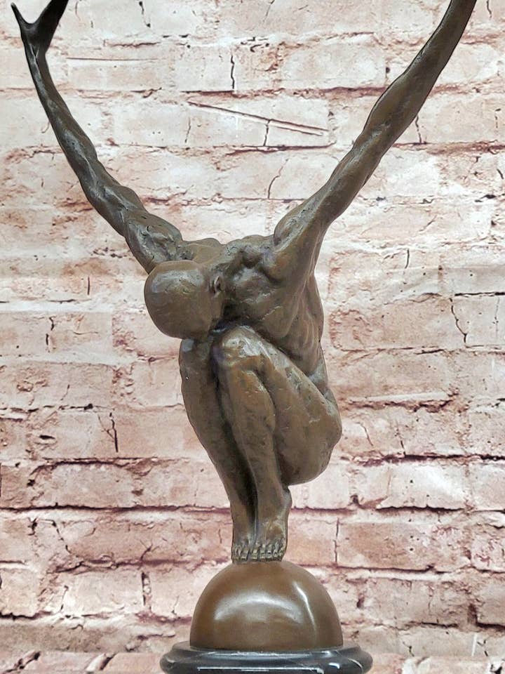 Large Bronze Swimmer Statue: Man, Diver Sculpture Signed Milo Figure for wholesale by Bronzhaus