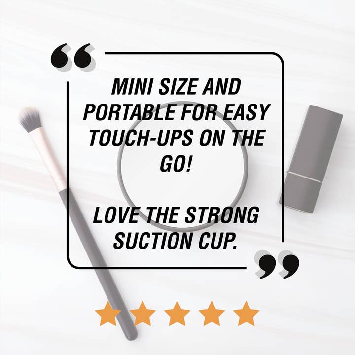 Black Compact Mirror with Magnification & Suction Cups for wholesale on Faire5