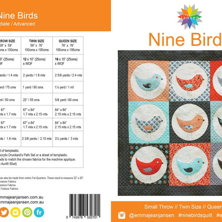 emma jean jansen - Wholesale Craft Tool - • Wholesale - Nine Birds Quilt Pattern1