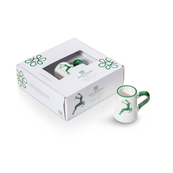 Cervo Verde, Bicchierino (H: 5,5 cm) per la vendita all'ingrosso da parte di Gmundner Keramik Handels GmbH