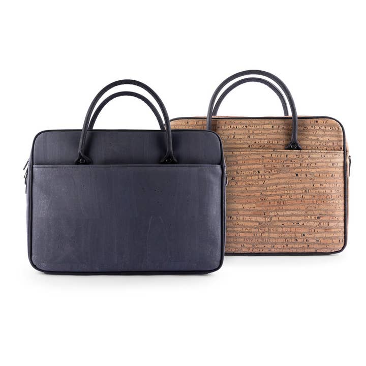 Laptoptas 15" van kurkleer - jade met zwarte accenten voor wholesale door Exclusive Art Inc