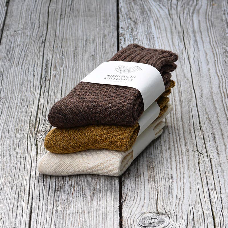 NISHIGUCHI KUTSUSHITA - Vendita all'ingrosso Calzini - Unisex - Calzini spessi in lana e cotone NK07017